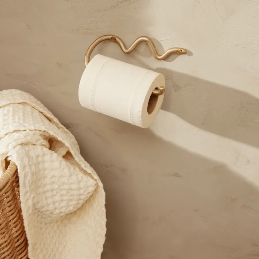 Ferm Living Curvature toiletpapierhouder, Messing< Toiletpapierhouders