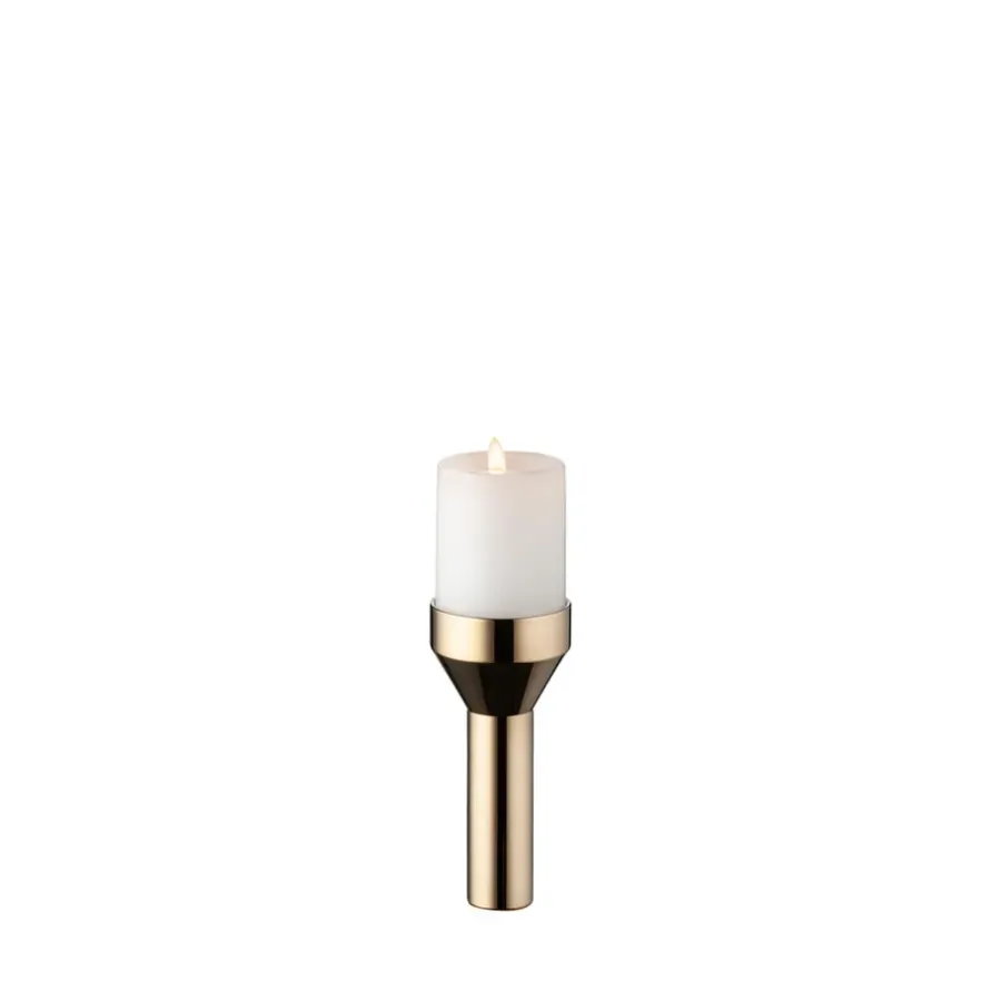 LIND DNA Curve Kandelaar, gold, pillar< Kandelaars