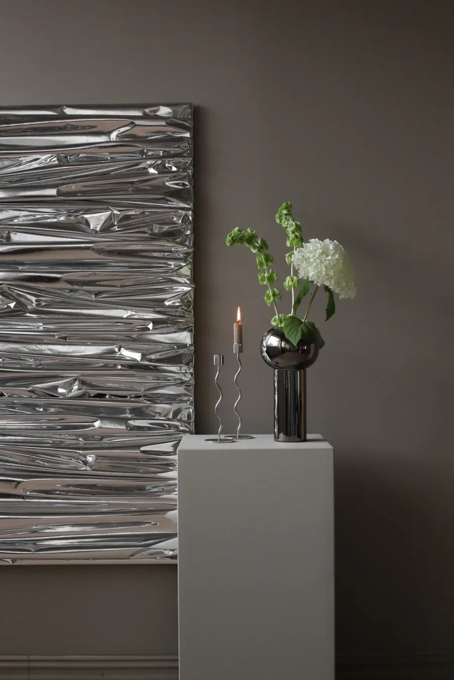 Cooee Design Curved kandelaar 26 cm, Roestvrij staal< Kandelaars
