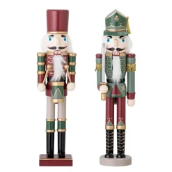 Bloomingville Darren notenkraker decoratie 38 cm 2-delig, Groen< Kerstdecoraties|Houten Beelden