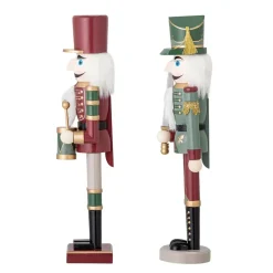 Bloomingville Darren notenkraker decoratie 38 cm 2-delig, Groen< Kerstdecoraties|Houten Beelden