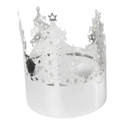 Pluto Design Denneboom waxinelichtjeshouder mini, Zilver< Kerstdecoraties