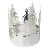 Pluto Design Denneboom waxinelichtjeshouder medium, Zilver< Kerstdecoraties