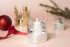 Pluto Design Denneboom waxinelichtjeshouder medium, Zilver< Kerstdecoraties