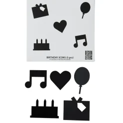 Design Letters Happy Birthday icons, Zwart< Prikborden