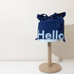 Design Letters Tote bag tas, Hello-donkerblauw< Opbergmanden