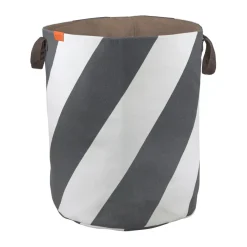 Mette Ditmer Diagonaal wasmand Ø40x50 cm, Dark grey-off-white< Wasmanden