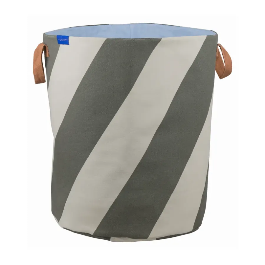 Mette Ditmer Diagonaal wasmand Ø40x50 cm, Dark olive-sand< Wasmanden
