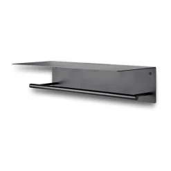 Ferm Living Dora handdoekhanger met legplank, Black< Handdoekenrekken & -Ringen