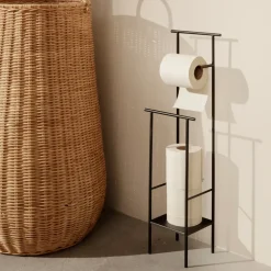 Ferm Living Dora toiletpapierhouder, Black< Toiletpapierhouders