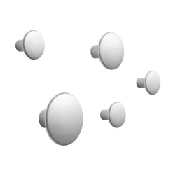 Muuto Dots wandhaak metaal 5-pack, aluminium< Haken & Hangers|Opbergoplossingen Voor De Kinderkamer