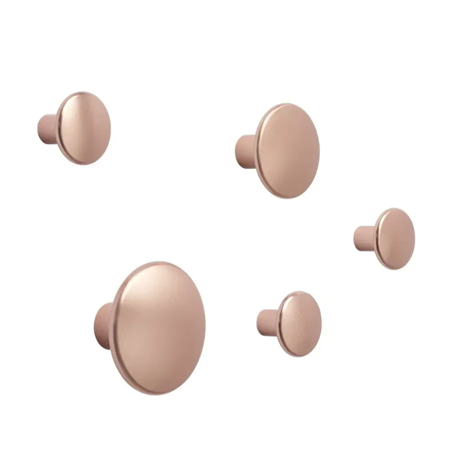 Muuto Dots wandhaak metaal 5-pack, Rose< Haken & Hangers|Opbergoplossingen Voor De Kinderkamer