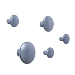 Muuto Dots wandhaak metaal 5-pack, Pale blue< Haken & Hangers|Opbergoplossingen Voor De Kinderkamer