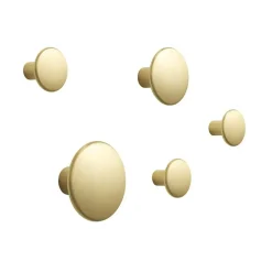 Muuto Dots wandhaak metaal 5-pack, messing< Haken & Hangers|Opbergoplossingen Voor De Kinderkamer
