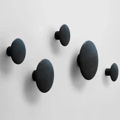 Muuto Dots wandhaak zwart, groot< Haken & Hangers|Opbergoplossingen Voor De Kinderkamer