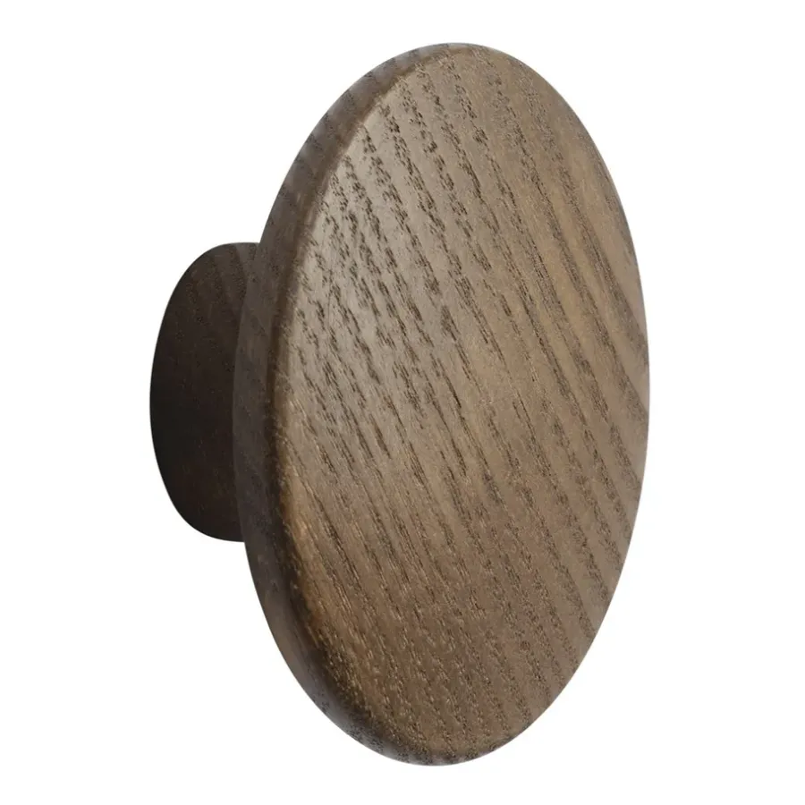 Muuto Dots wood haak dark stained brown, Ø6,5 cm< Haken & Hangers