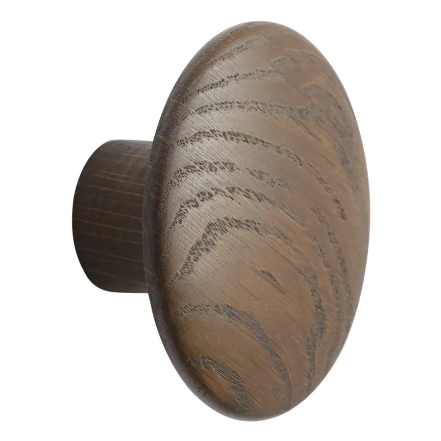 Muuto Dots wood haak dark stained brown, Ø9 cm< Haken & Hangers