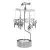 Pluto Design Draaiende waxinelichtjeshouder like a swede, Zilver< Kerstdecoraties