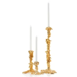 POLSPOTTEN Drip kandelaar L 25 cm, Goud< Kandelaars