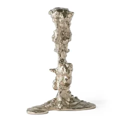 POLSPOTTEN Drip kandelaar L 25 cm, Zilver< Kandelaars