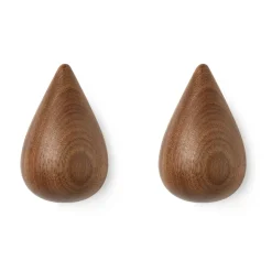 Normann Copenhagen Dropit knop 2-pack walnoot, Groot< Haken & Hangers