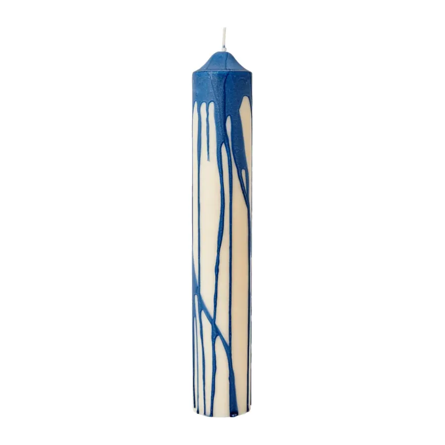 Ferm Living Dryp blokkaars, Deep Blue, 30 cm< Kaarsen
