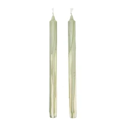 Ferm Living Dryp stearinekaars 2-pack, Tea Green< Kaarsen
