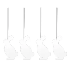 Cooee Design Easter Deco haas paashanger 4-pack, White< Paasdecoratie