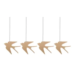 Cooee Design Easter Deco vogel paashanger 4-pack, Cafe au lait< Paasdecoratie