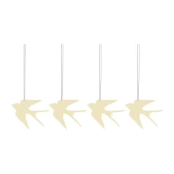 Cooee Design Easter Deco vogel paashanger 4-pack, Light yellow< Paasdecoratie
