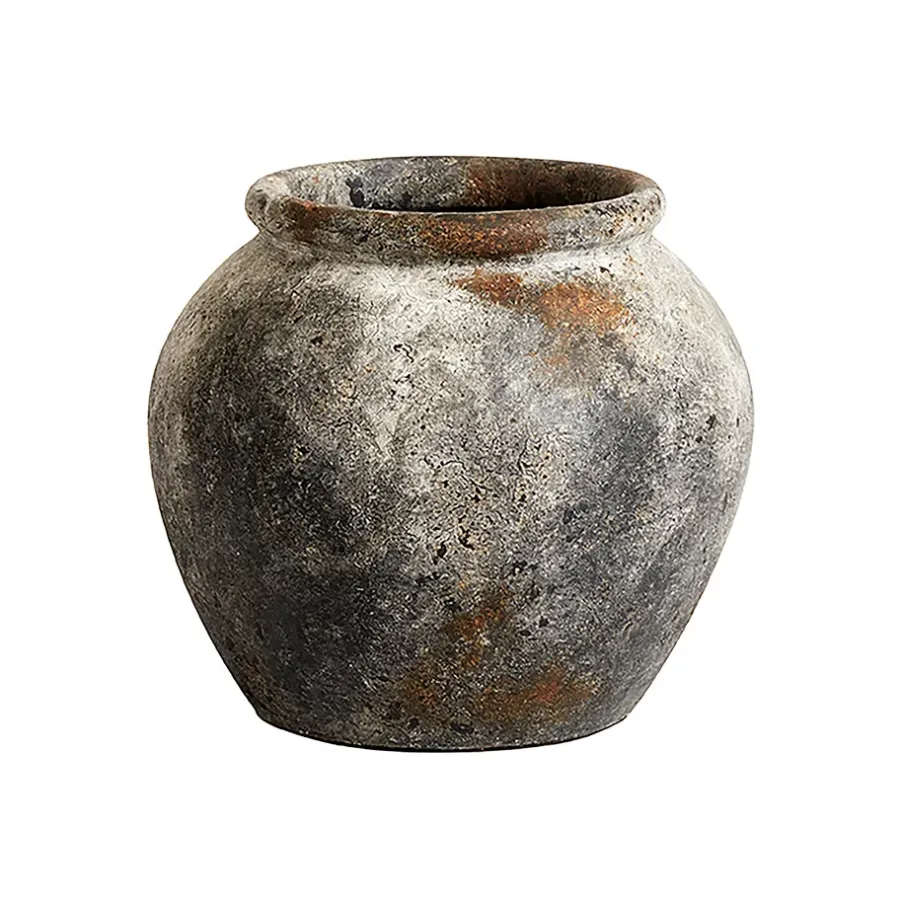 MUUBS Echo pot 25 cm Ø30 cm h25 cm, Roest-grijs< Bloempotten
