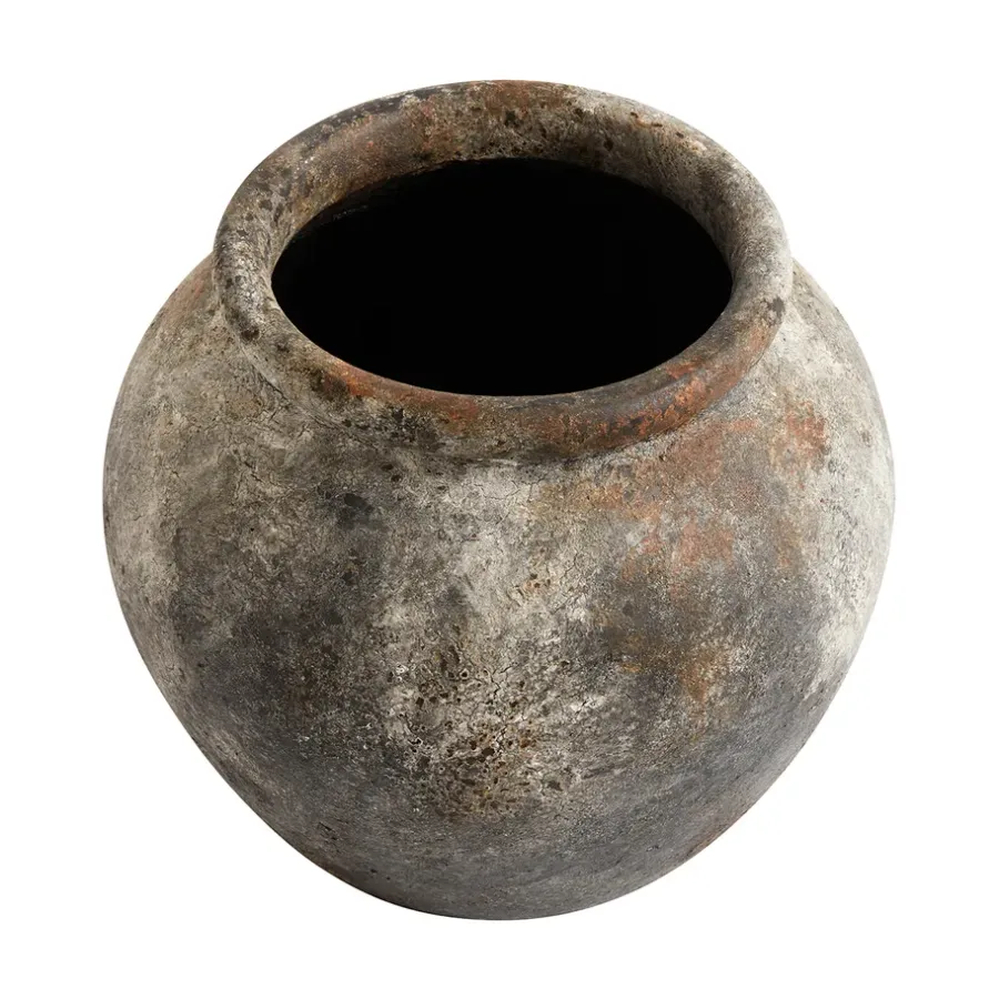 MUUBS Echo pot 25 cm Ø30 cm h25 cm, Roest-grijs< Bloempotten