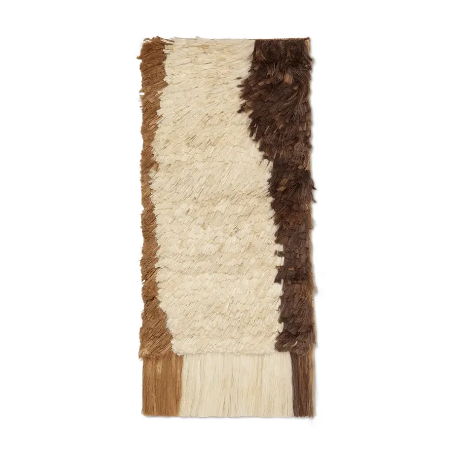 Ferm Living Edge Wall Rug tapijtwerk 50x110 cm, Roomwit-Koffie< Wanddecoraties