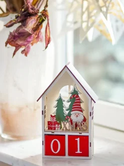 Bloomingville Edmund adventskalender met datum, Rood< Kaarsenhouders & Kaarsenborden