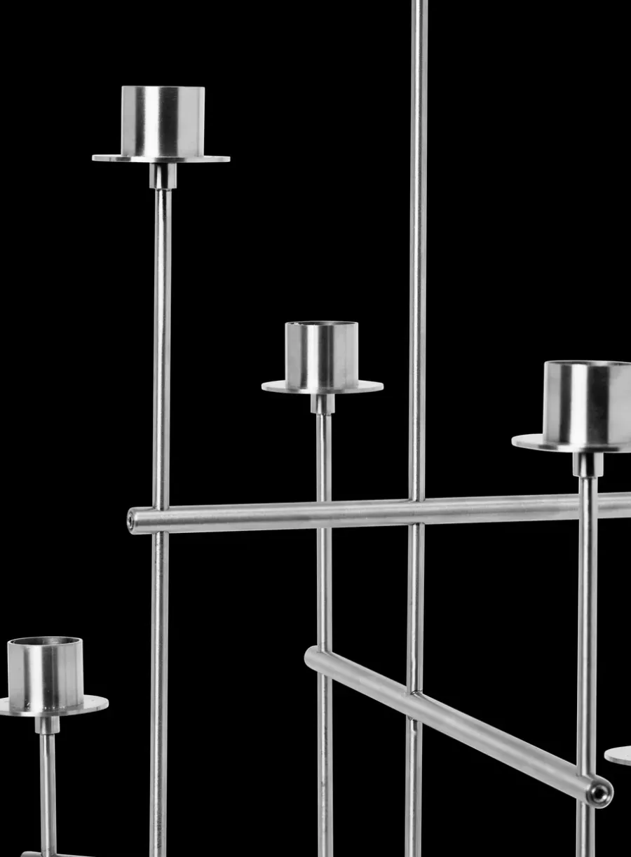 Ferm Living Elysia kandelaar, Brushed stainless steel< Kandelaars