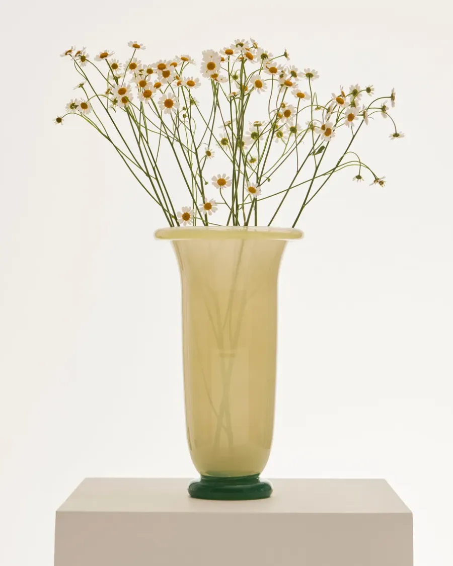 HAY Empire vaas, Large Sand-lemon rim-green base< Vazen