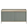 Muuto Enfold bijzettafel laag 125x45x63 cm, Oak-Dusty green< Tv- & Mediameubels|Ladekasten & Dressoirs