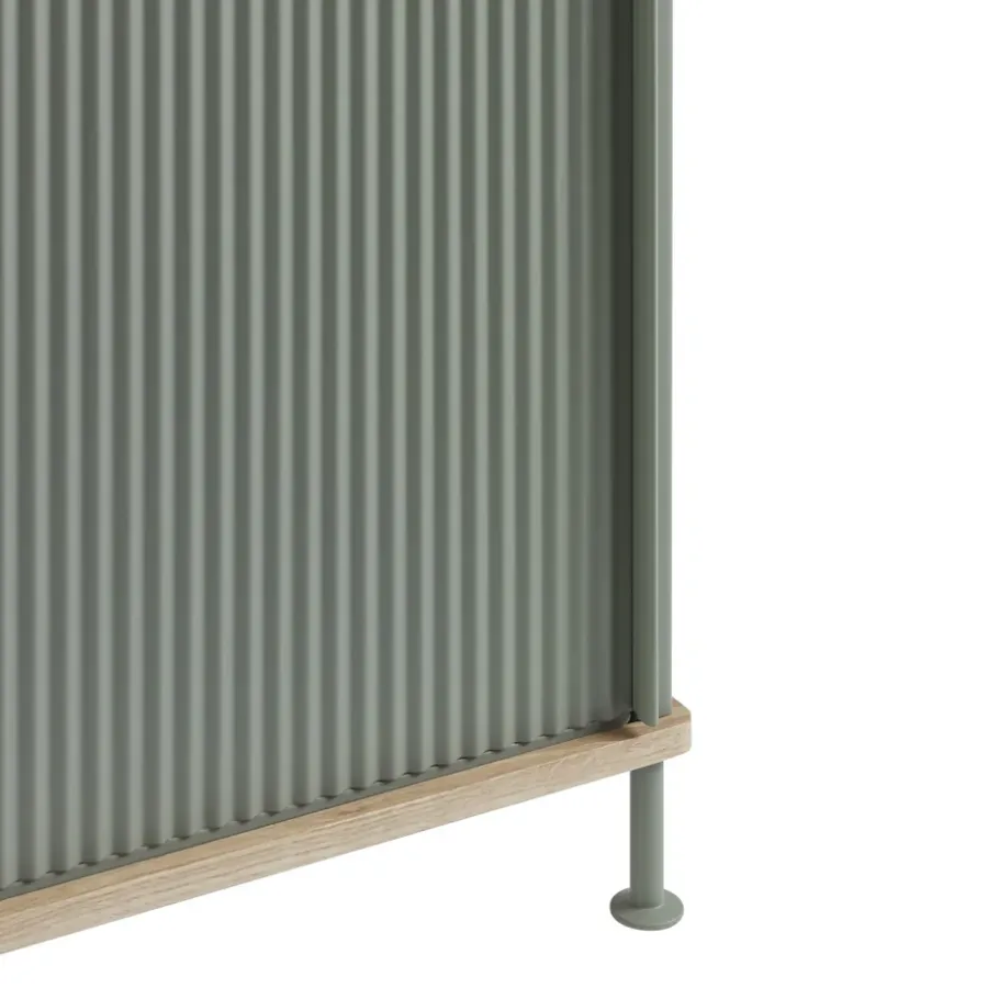 Muuto Enfold bijzettafel laag 125x45x63 cm, Oak-Dusty green< Tv- & Mediameubels|Ladekasten & Dressoirs