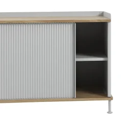 Muuto Enfold bijzettafel laag 125x45x63 cm, Oak-Grey< Ladekasten & Dressoirs|Tv- & Mediameubels