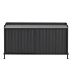 Muuto Enfold bijzettafel laag 125x45x63 cm, Black-Black< Tv- & Mediameubels|Ladekasten & Dressoirs