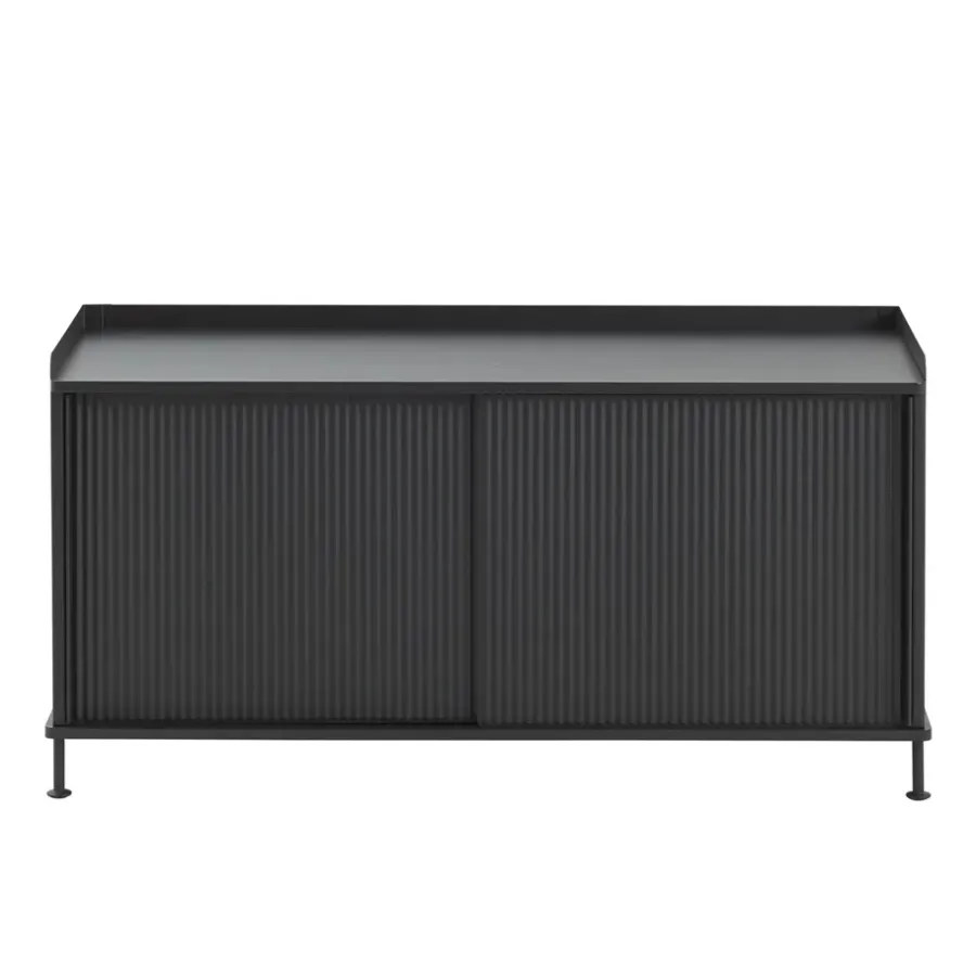Muuto Enfold bijzettafel laag 125x45x63 cm, Black-Black< Tv- & Mediameubels|Ladekasten & Dressoirs