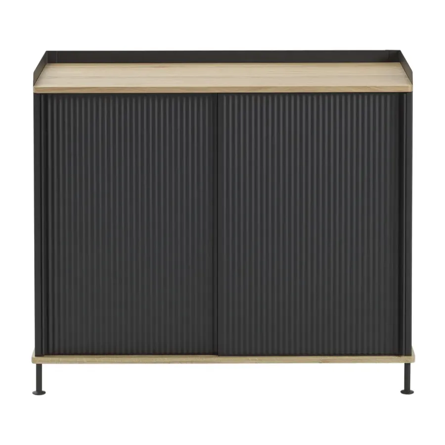 Muuto Enfold Sideboard 100x45x85 cm, Laquered oak-anthracite black< Ladekasten & Dressoirs