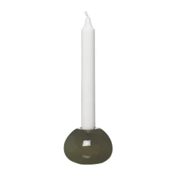 ERNST kandelaar glas Ø7,5 cm, Groen< Kandelaars