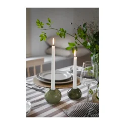 ERNST kandelaar glas Ø7,5 cm, Groen< Kandelaars