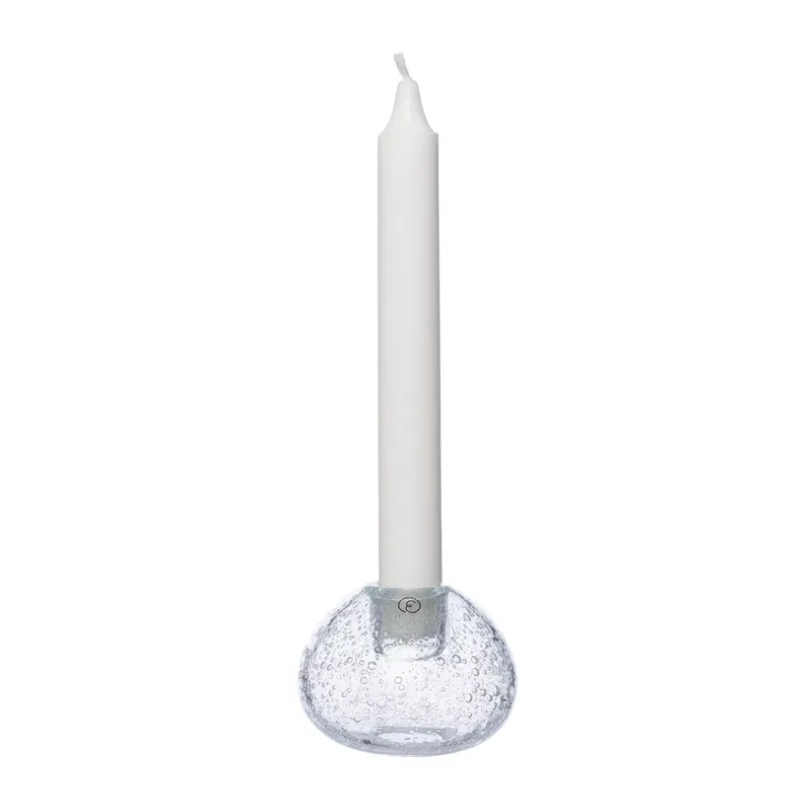 ERNST kandelaar glas Ø7,5 cm, Bubbels< Kandelaars