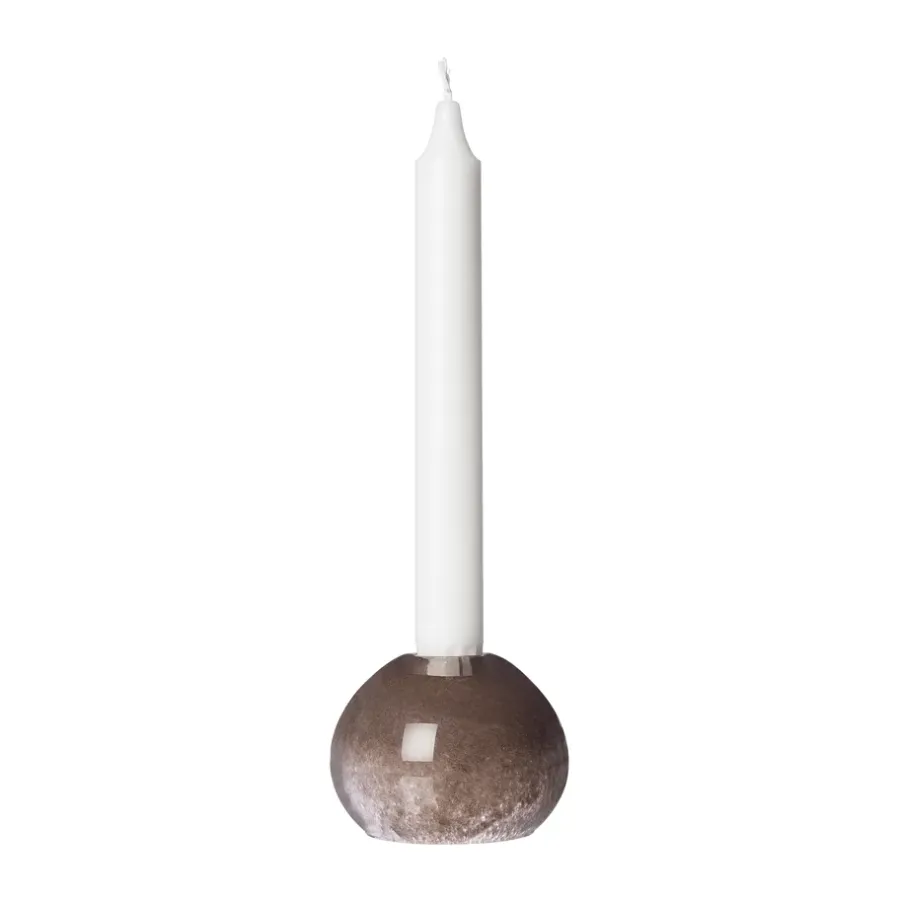 ERNST kandelaar glas Ø7,5 cm, Kastanjebruin< Kandelaars