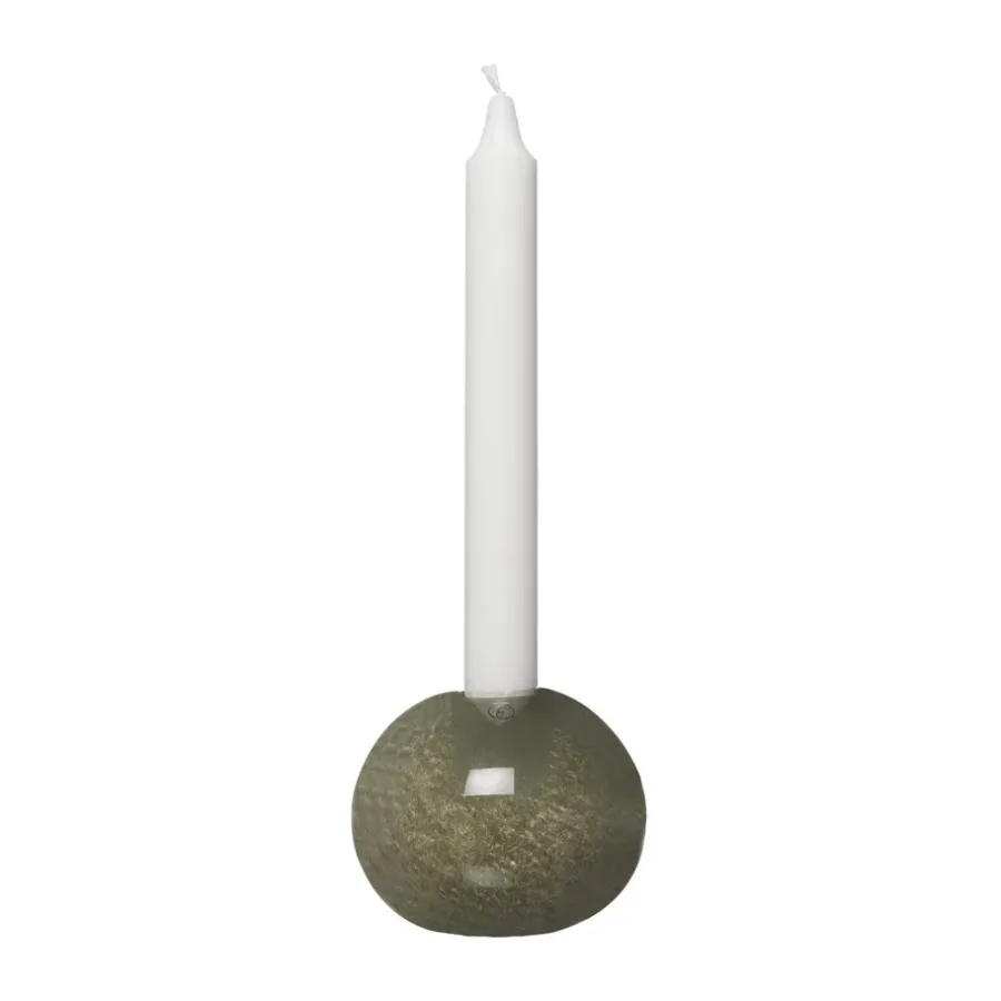 ERNST kandelaar glas Ø9 cm, Groen< Kandelaars