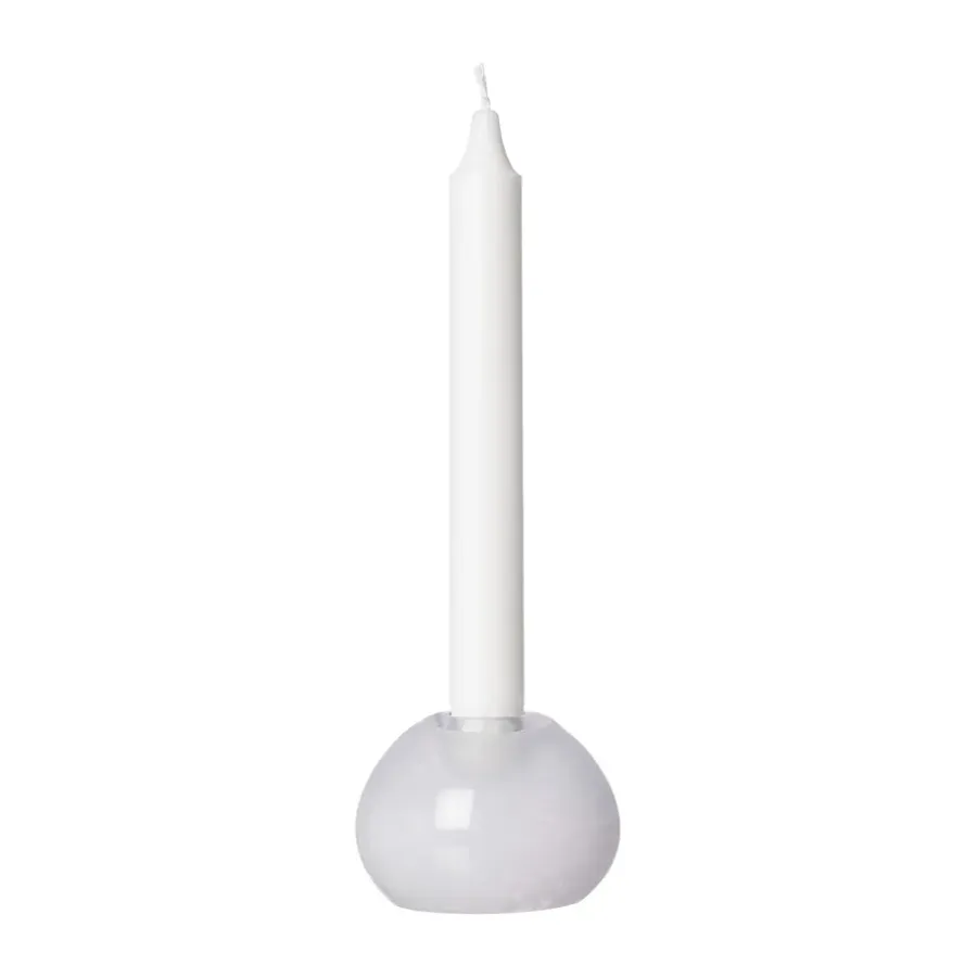 ERNST kandelaar glas Ø9 cm, Wit< Kandelaars
