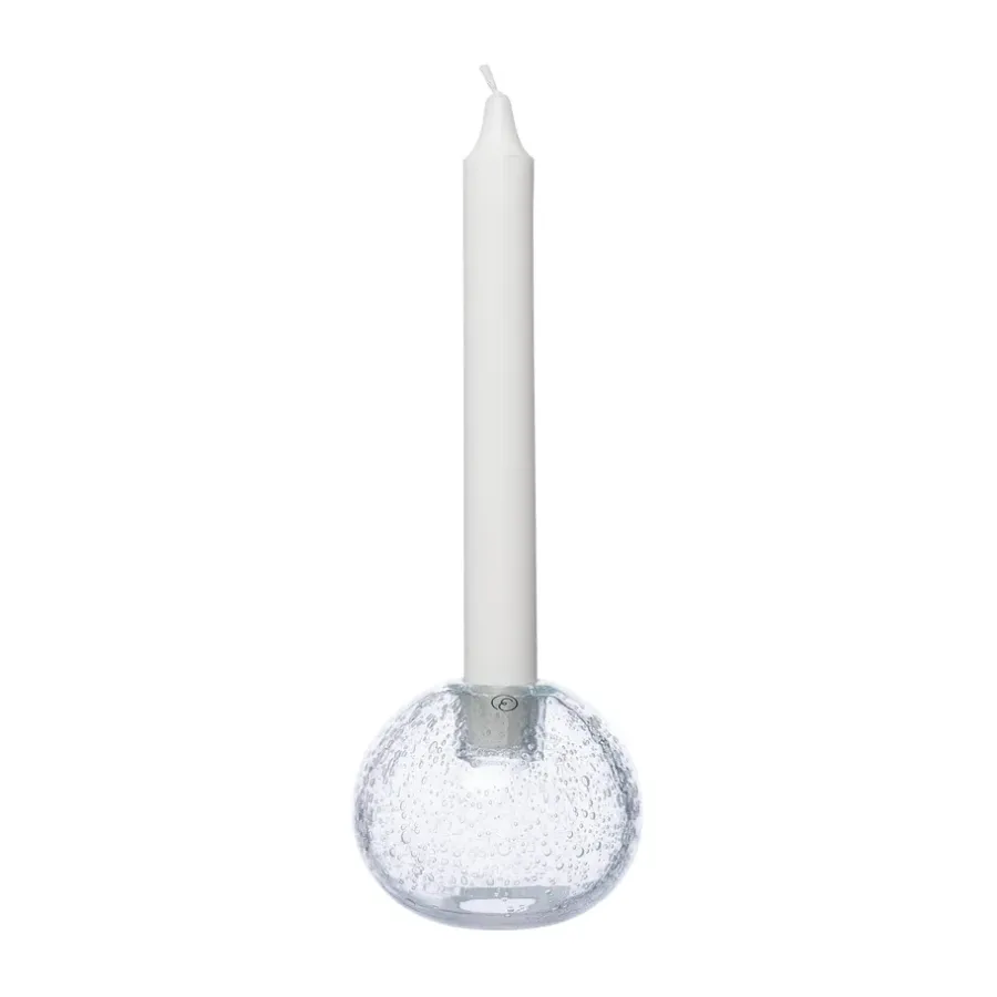 ERNST kandelaar glas Ø9 cm, Bubbels< Kandelaars