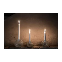 ERNST kandelaar glas Ø9 cm, Bubbels< Kandelaars